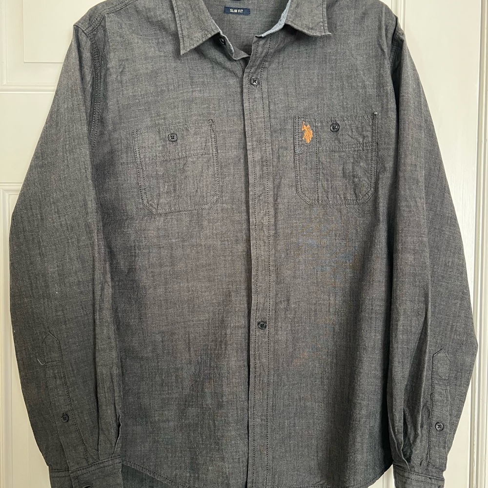 Gray Polo Ralph Lauren Button-Up Shirt